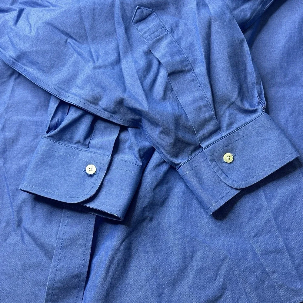 Brooks Brothers Dress Shirt 19 36 Traditional Fit Blue Cotton L/S Big Tall 3XL